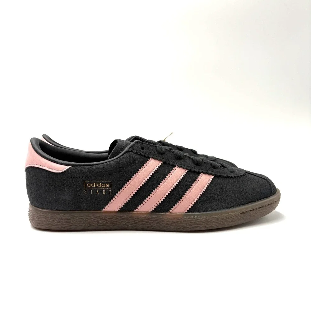 Adidas Originals Women's Size 7 Stadt Carbon/Gum Pink Shoes Sneakers JQ9018 NEW